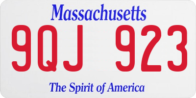 MA license plate 9QJ923