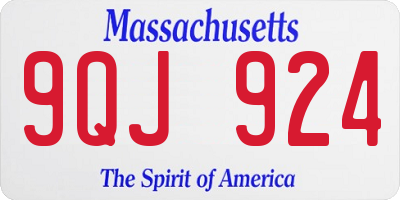 MA license plate 9QJ924