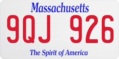 MA license plate 9QJ926