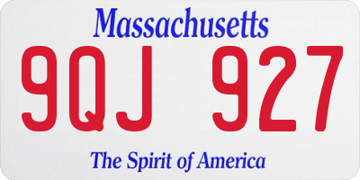 MA license plate 9QJ927