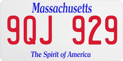 MA license plate 9QJ929