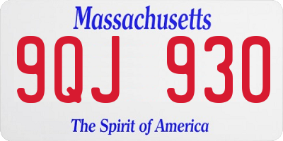 MA license plate 9QJ930