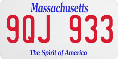 MA license plate 9QJ933
