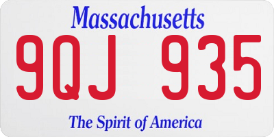MA license plate 9QJ935
