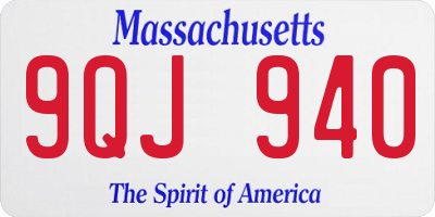 MA license plate 9QJ940