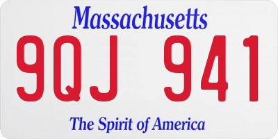 MA license plate 9QJ941