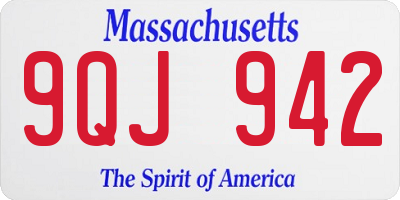 MA license plate 9QJ942