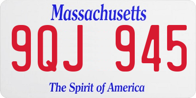 MA license plate 9QJ945