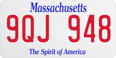 MA license plate 9QJ948