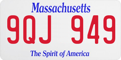 MA license plate 9QJ949