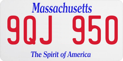MA license plate 9QJ950
