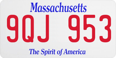 MA license plate 9QJ953