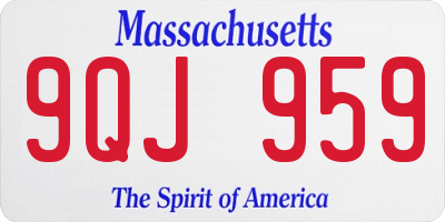 MA license plate 9QJ959