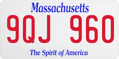 MA license plate 9QJ960