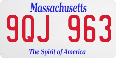 MA license plate 9QJ963