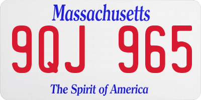 MA license plate 9QJ965