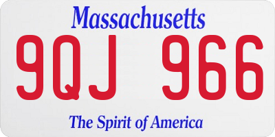 MA license plate 9QJ966