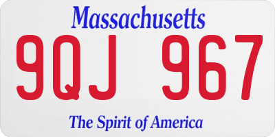 MA license plate 9QJ967