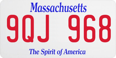 MA license plate 9QJ968