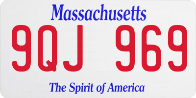 MA license plate 9QJ969