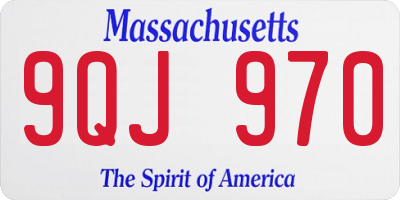 MA license plate 9QJ970