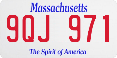 MA license plate 9QJ971