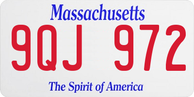 MA license plate 9QJ972