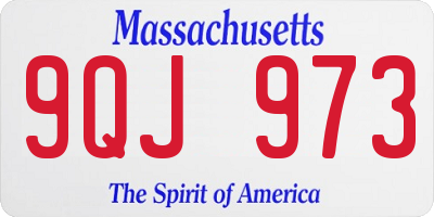 MA license plate 9QJ973