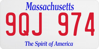 MA license plate 9QJ974