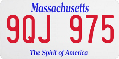 MA license plate 9QJ975