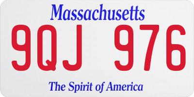 MA license plate 9QJ976