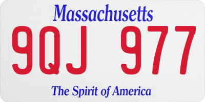 MA license plate 9QJ977