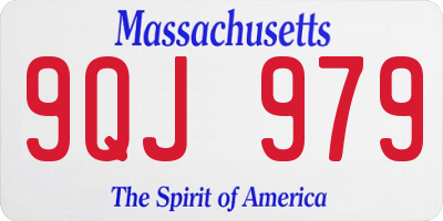 MA license plate 9QJ979
