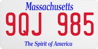 MA license plate 9QJ985