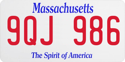 MA license plate 9QJ986