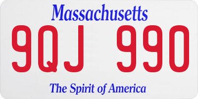 MA license plate 9QJ990