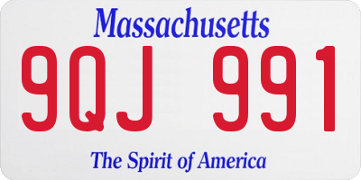 MA license plate 9QJ991