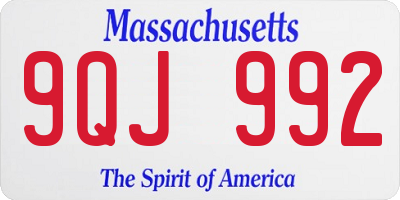 MA license plate 9QJ992