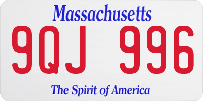 MA license plate 9QJ996