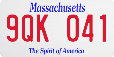 MA license plate 9QK041