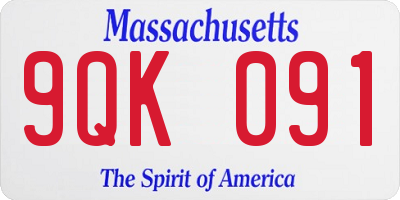 MA license plate 9QK091
