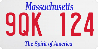 MA license plate 9QK124