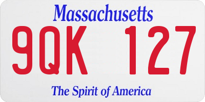 MA license plate 9QK127