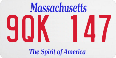 MA license plate 9QK147