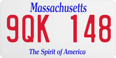 MA license plate 9QK148