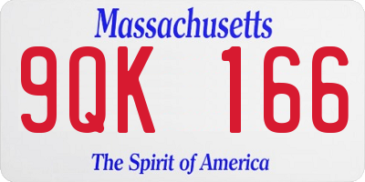 MA license plate 9QK166