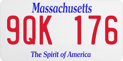 MA license plate 9QK176