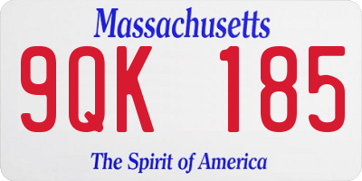 MA license plate 9QK185