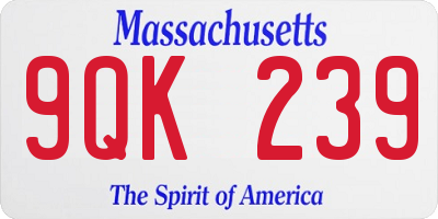 MA license plate 9QK239
