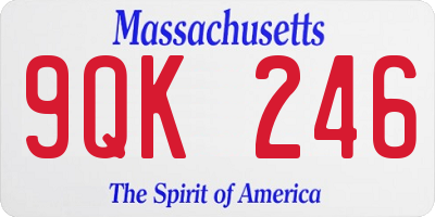 MA license plate 9QK246